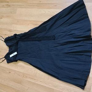 Elie Tahari Sundress lblack linen with lining empire waist with sash lace sz 2